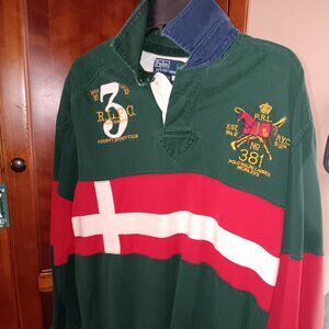 Vintage Polo Ralph Lauren Rugby Shirt Green/Red #12 Large – Classic 2000s